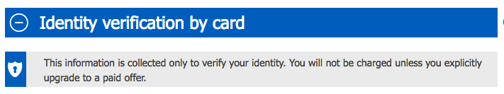 Identify verification by card